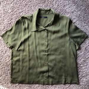 Quince Washable Stretch Silk Short Sleeve Blouse